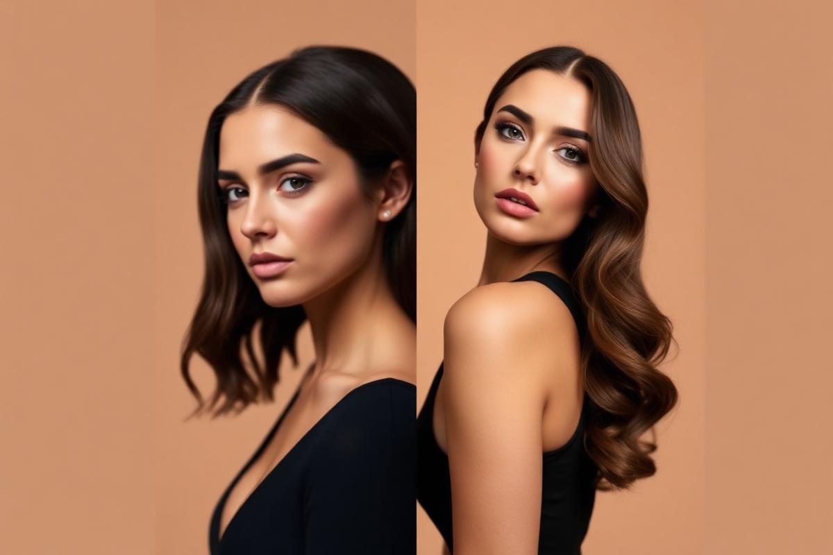 Before and after hairstyle transformation